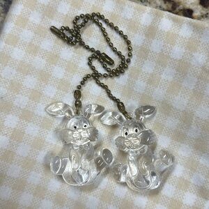 Fan Pulls Pair of Acrylic Bunny Pulls with Chains